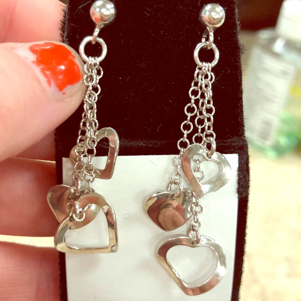New Sterling silver heart earrings
